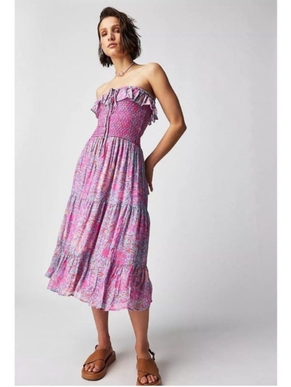 Jen’s Pirate Booty x Free People Garden Party Bellini Strapless Midi Dress S/M